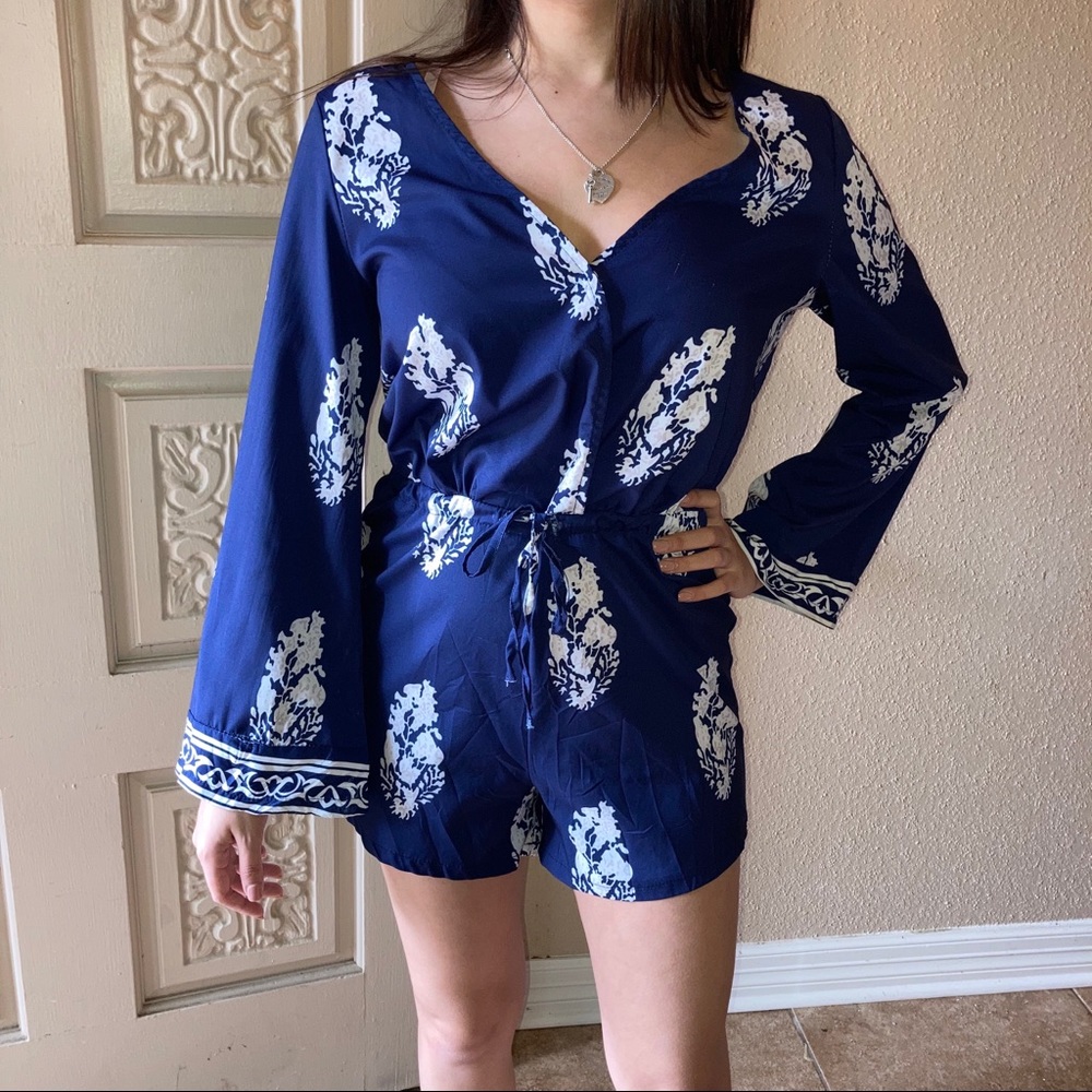 Elegant blue romper